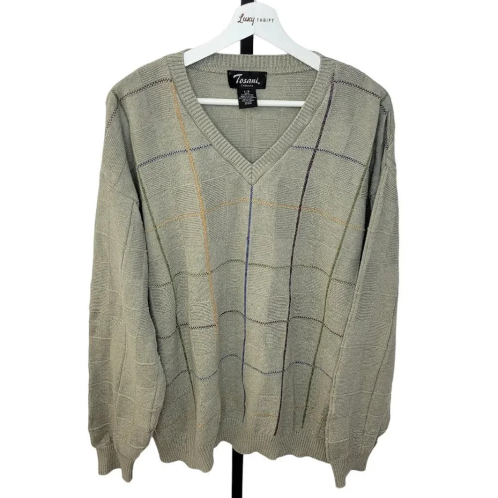 Tosani Canada Men's Vintage Grandpa Sweater Size Large